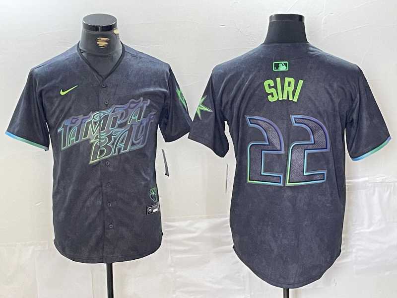 Mens Tampa Bay Rays #22 Jose Siri Charcoal 2024 City Connect Limited Stitched Jersey->tampa bay rays->MLB Jersey